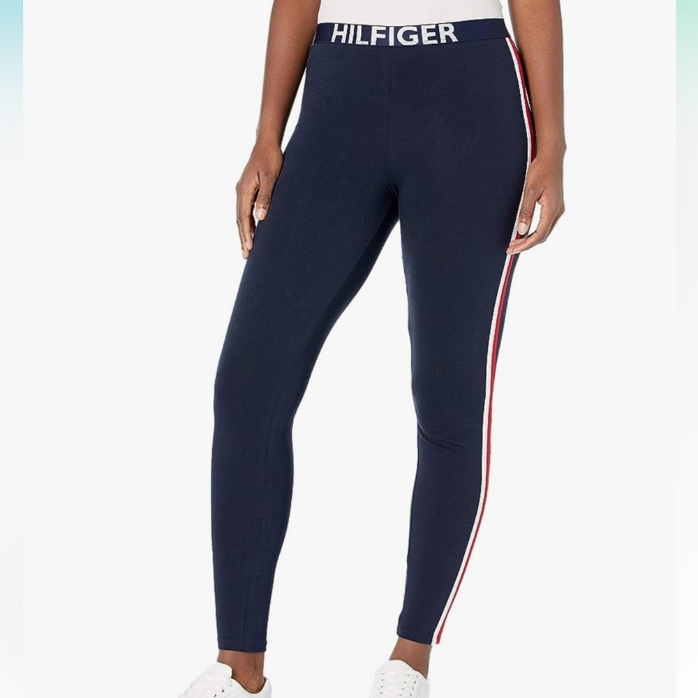 SOLD Tommy Hilfiger Leggings with Red and White Stripe - Picture 2 of 7